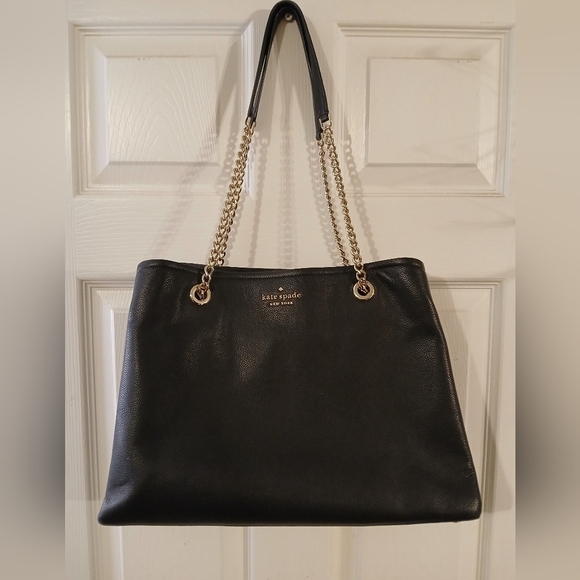 Kate Spade Jordyn Large Chain Handle Tote Black EUC - Picture 13 of 15